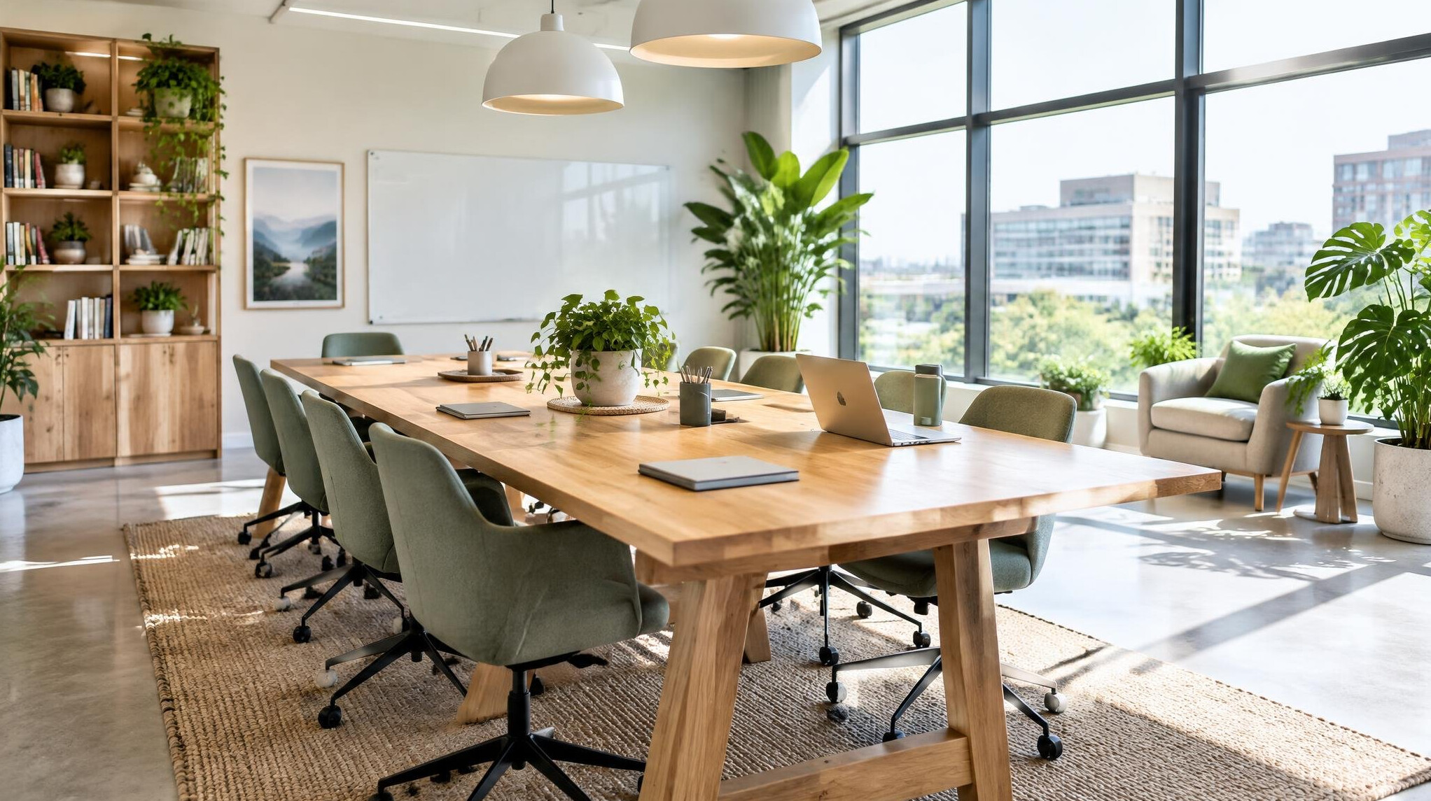 Bright modern office meeting room
